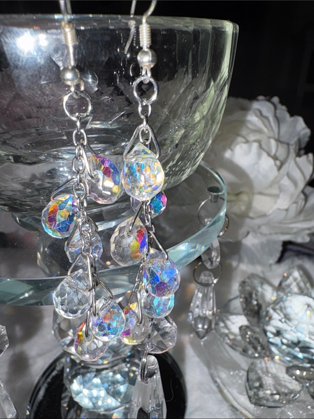 Aurora Borealis Dangle earrings.